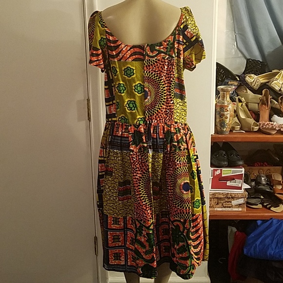 Handmade MULTI COLOR DRESS FROM GHANA - Picture 3 of 8